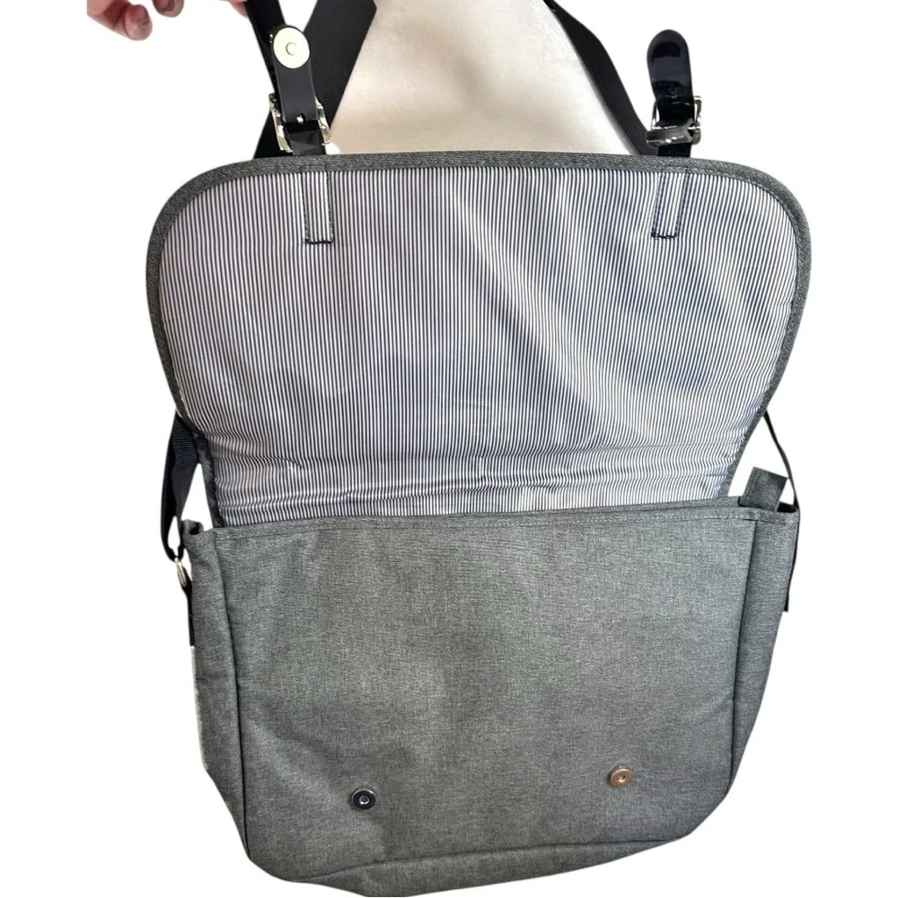 Gray and Black Urban Messenger Bag with Adjustable Strap